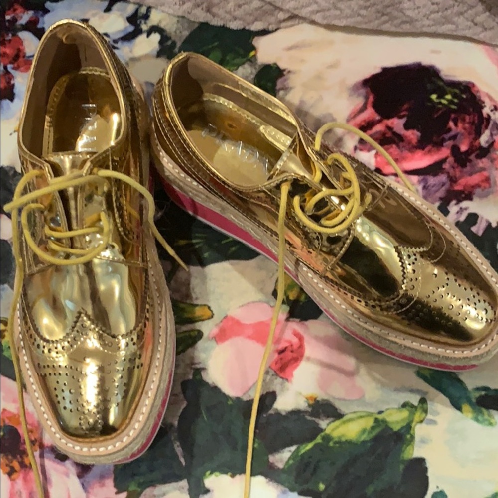 Gold Prada shoes size 6.5